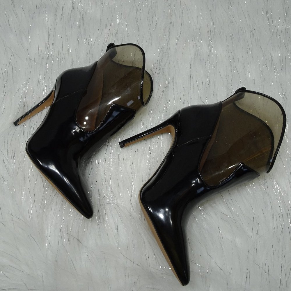 Jessica Simpson Black Periya Faux Leather Pointed Toe Booties 7M - Picture 6 of 14